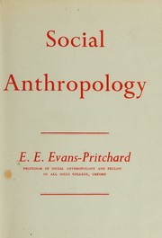 Cover of: Social anthropology