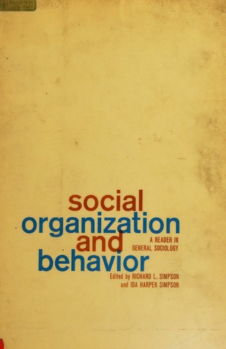 cover of Social organization and behavior