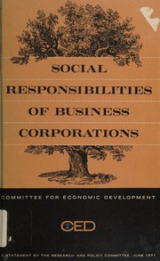 Cover of: Social responsibilities of business corporations