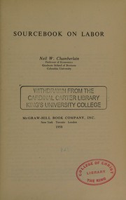 Cover of: Sourcebook on Labor