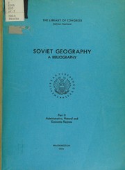 Cover of: Soviet geography: a bibliography.