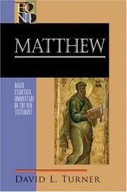 Cover of: Matthew (Baker Exegetical Commentary on the New Testament) by David L. Turner