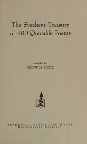 Cover of: Speaker's treasury of 400 quotable poems.