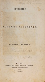 Cover of: Speeches and forensic arguments