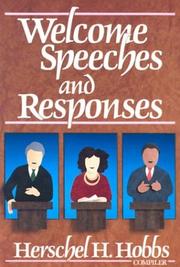Cover of: Welcome speeches and responses