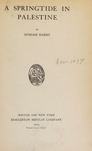 Cover of: A springtide in Palestine