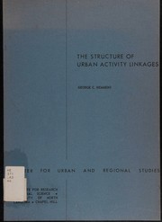 Cover of: The structure of urban activity linkages