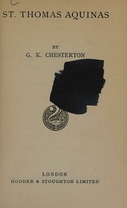 Cover of: St. Thomas Aquinas
