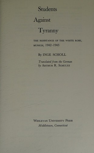 cover of Students against tyranny
