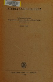 Cover of: Studia codicologica