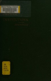 Cover of Studies in the Mosaic institutions by william g. moorehead