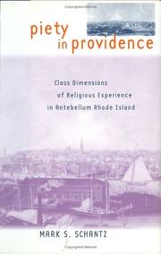 Cover of: Piety in Providence by Mark S. Schantz