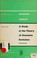 Cover of: A Study in the Theory of Economic Evolution