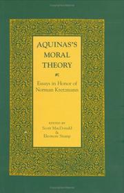 Cover of: Aquinas's moral theory: essays in honor of Norman Kretzmann