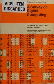 Cover of: A survey of digital computing