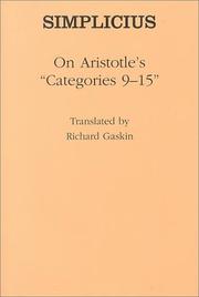 Cover of: On Artistotle's "Categories 9-15" (Ancient Commentators on Aristotle Series)