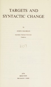 Cover of: Targets and syntactic change.