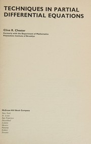 Techniques in partial differential equations by Clive R. Chester