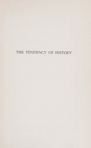 Cover of The tendency of history by Henry Adams
