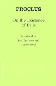 Cover of: On the existence of evils by Proclus Diadochus