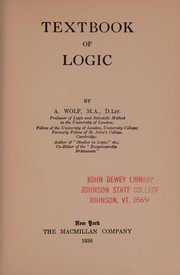 Cover of: Textbook of Logic by A. Wolf, A. Wolf