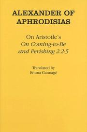 Cover of: On Aristotle's "On Coming to Be and Perishing 2.25" by Alexander of Aphrodisias