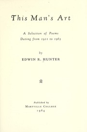 Front cover of This man's art by Edwin R. Hunter