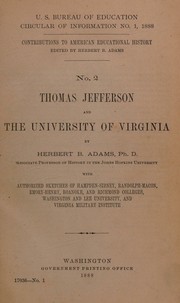 Cover of: Thomas Jefferson and the University of Virginia by Herbert Baxter Adams
