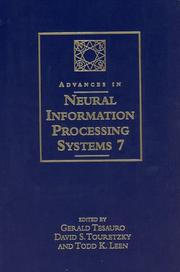 Cover of: Advances in Neural Information Processing Systems 7 by 