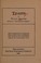 Cover of: Toasts [microform]