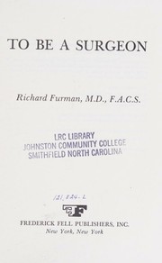 Cover of: To be a surgeon