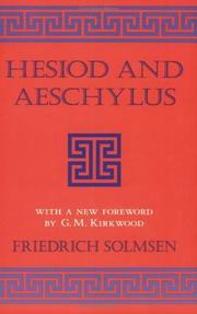 Hesiod and Aeschylus by Friedrich Solmsen
