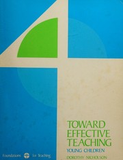 Front cover of Toward effective teaching: young children by Dorothy Nicholson