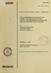 Cover of: Transmission of neutrons and gamma-rays through air slots