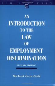 An introduction to the law of employment discrimination by Michael Evan Gold