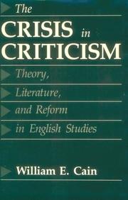 Cover of: The crisis in criticism: theory, literature, and reform in English studies