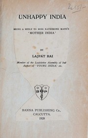 Cover of: Unhappy India