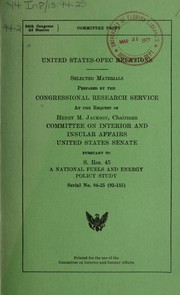 Cover of: United States-OPFC relations, selected materials
