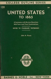 Cover of: United States to 1865