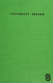 Cover of: University reform: comparative perspectives for the seventies.