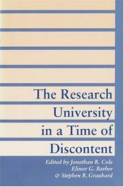 Cover of: The research university in a time of discontent