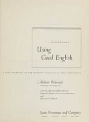 Cover of: Using good English by Robert Warnock, Robert Warnock