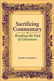 Cover of: Sacrificing commentary by Sandor Goodhart