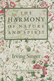 Cover of: The harmony of nature and spirit