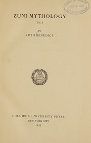 Cover of: Zuni mythology ...