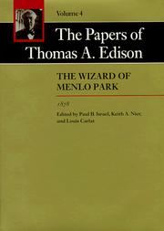 Cover of: The Papers of Thomas A. Edison: The Wizard of Menlo Park, 1878 (The Papers of Thomas A. Edison)