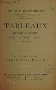 Cover of: Tableaux anciens