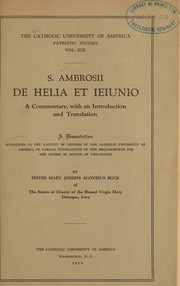 Cover of: S. Ambrosii De Helia et ieiunio by Saint Ambrose, Bishop of Milan, Saint Ambrose, Bishop of Milan