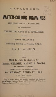 Cover of: Water-colour drawings; also a collection of twenty drawings by T. Rowlandson by Manson & Woods Christie, Manson & Woods Christie