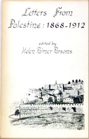 Cover of: Letters from Palestine: 1868-1912